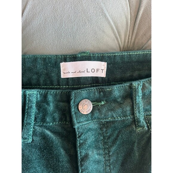 Loft Green Velvet Skinny Corduroy Pants Womens Size 28 (6) - Picture 5 of 11